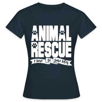 Protection des animaux Défenseur des animaux Chiens Chiens Chats - T-shirt Femme - marine - Devant - AI Model Female 172 dark (172cm)