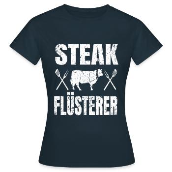 Grillen Metzger Schlachter Koch Fleischer Steak - Frauen T-Shirt - Navy - Vorne - AI Model Female 172 dark (172cm)