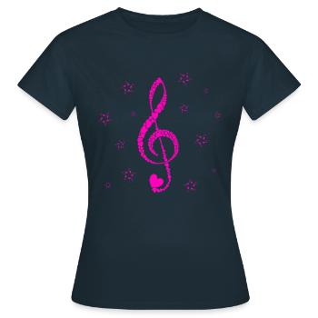 Par amour pour la musique - T-shirt Femme - marine - Devant - AI Model Female 172 dark (172cm)