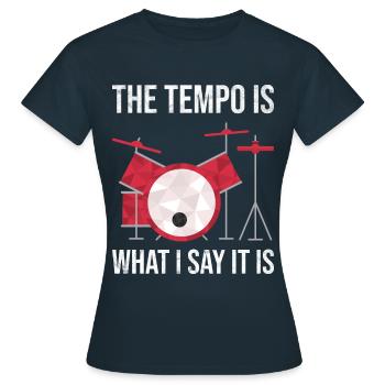 Drum Set Schlagzeug Tempo Rhythmus Humor Geschenk - Frauen T-Shirt - Navy - Vorne - AI Model Female 172 dark (172cm)