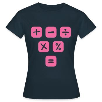 Mathématiques Symboles Signes mathématiques Mathématiques - T-shirt Femme - marine - Devant - AI Model Female 172 dark (172cm)