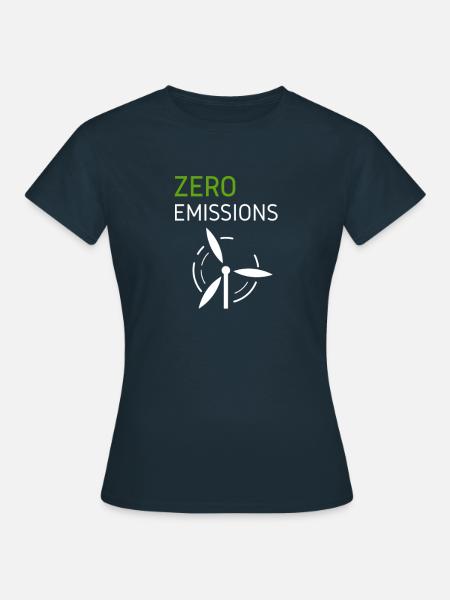 Zero Emissions Windkraft Wind - Frauen T-Shirt - Navy