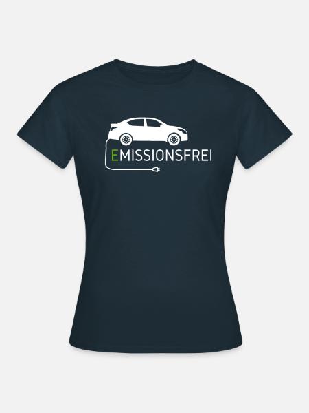 Emissionsfrei Elektro Auto - Frauen T-Shirt - Navy