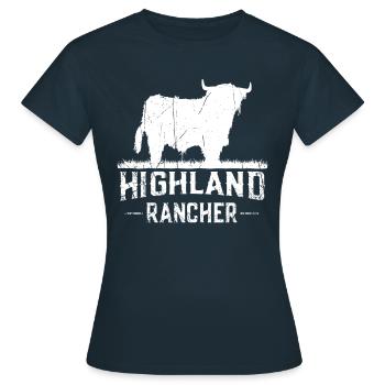 Highland Rancher Vache des Highlands - T-shirt Femme - marine - Devant - AI Model Female 172 dark (172cm)