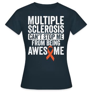 MS Awesome Kann Nicht Aufhören - Bewusstsein - Frauen T-Shirt - Navy - Vorne - AI Model Female 172 dark (172cm)