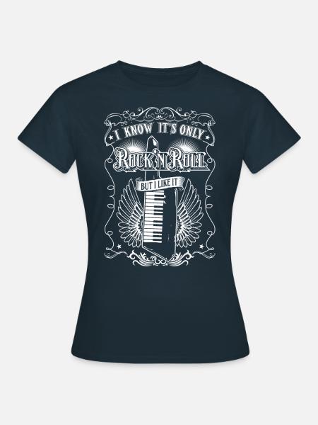 Es Ist Rock And Roll - Keytar - Frauen T-Shirt - Navy