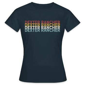 Rinder Züchter - Vintage Kuh Dexter Rancher - Frauen T-Shirt - Navy - Vorne - AI Model Female 172 dark (172cm)