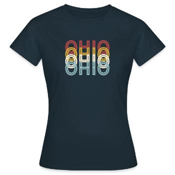 US 70s Retro State Vintage Ohio - Women's T-Shirt - navy - Front - AI Model Female 172 dark (172cm)
