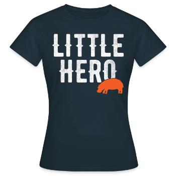 Kleiner Held - Süßer Tierischer Hippopotamus - Frauen T-Shirt - Navy - Vorne - AI Model Female 172 dark (172cm)