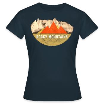Weinlese - Rocky-Mountain-Nationalpark - Frauen T-Shirt - Navy - Vorne - AI Model Female 172 dark (172cm)