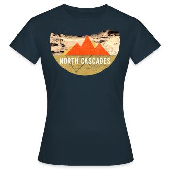 Vintage - North Cascades National Park - Women's T-Shirt - navy - Front - AI Model Female 172 dark (172cm)