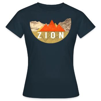 Vintage - Parc national de Zion - T-shirt Femme - marine - Devant - AI Model Female 172 dark (172cm)