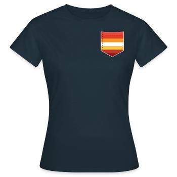 LGBTQ Butch Lesbian Pride Flag Pocket - Frauen T-Shirt - Navy - Vorne - AI Model Female 172 dark (172cm)
