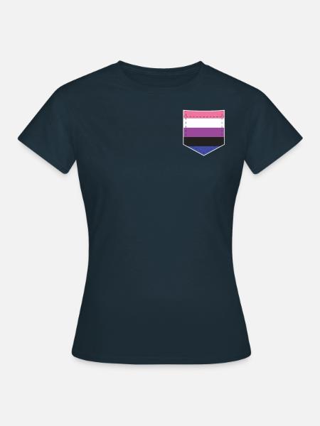 LGBTQ Gender Fluid Pride Flag Tasche - Frauen T-Shirt - Navy