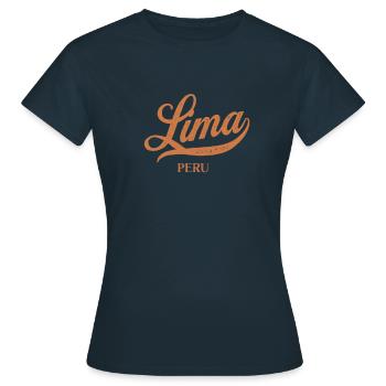 Retro Peru Stadt - Vintage Lima - Frauen T-Shirt - Navy - Vorne - AI Model Female 172 dark (172cm)