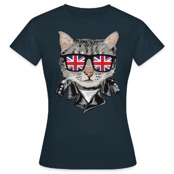 Cats Great Britain Flag Lunettes de soleil - T-shirt Femme - marine - Devant - AI Model Female 172 dark (172cm)