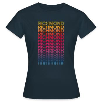Rétro Nostalgique USA City - Rainbow Richmond - T-shirt Femme - marine - Devant - AI Model Female 172 dark (172cm)