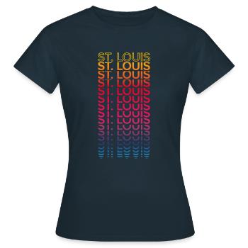 Retro Nostalgic USA City - Rainbow St. Louis - T-shirt Femme - marine - Devant - AI Model Female 172 dark (172cm)