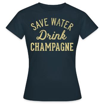 Sparen Sie Wassergetränk - Frauen T-Shirt - Navy - Vorne - AI Model Female 172 dark (172cm)