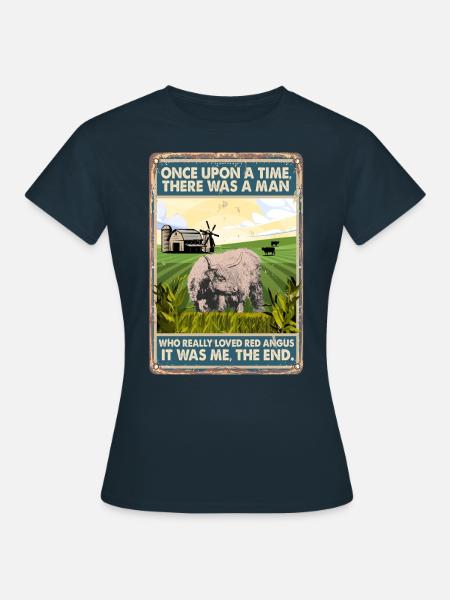 Kuhrasse Liebte Rote Angus - Frauen T-Shirt - Navy