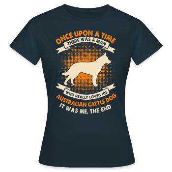 Es War Einmal Zeit - Australisches Vieh - Frauen T-Shirt - Navy - Vorne - AI Model Female 172 dark (172cm)