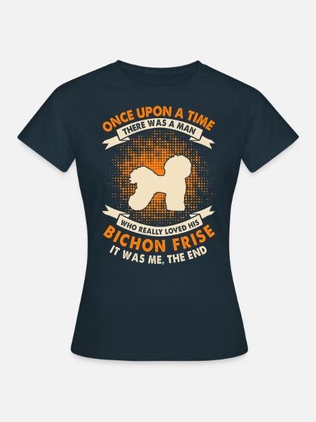 Einmal - Bichon Frise - Frauen T-Shirt - Navy