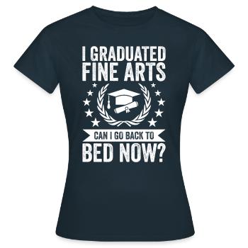 I graduated in the Visual Arts - Women's T-Shirt - navy - Front - AI Model Female 172 dark (172cm)