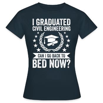 Je suis diplômé en génie civil - T-shirt Femme - marine - Devant - AI Model Female 172 dark (172cm)
