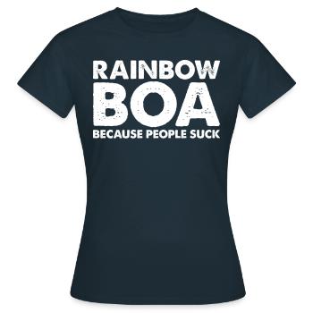 Leute Saugen Regenbogen-Boa-Schlange - Frauen T-Shirt - Navy - Vorne - AI Model Female 172 dark (172cm)