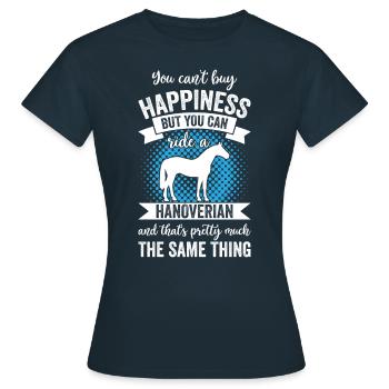 Équitation - Cheval hanovrien - T-shirt Femme - marine - Devant - AI Model Female 172 dark (172cm)