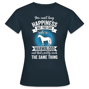 Reiten - Warmblut Pferd - Frauen T-Shirt - Navy - Vorne - AI Model Female 172 dark (172cm)