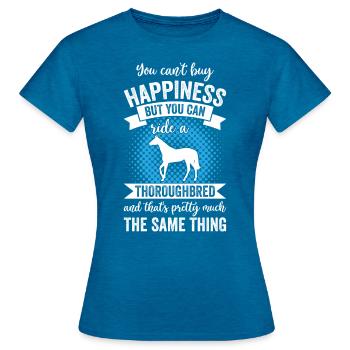 Riding - Thoroughbred Horse - Women's T-Shirt - antique blue sapphire heather - Front - AI Model Female 172 dark (172cm)