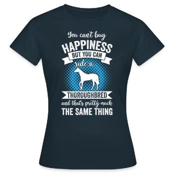 Équitation - Cheval pur-sang - T-shirt Femme - marine - Devant - AI Model Female 172 dark (172cm)