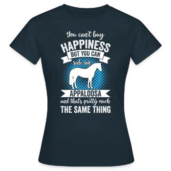 Équitation - Appaloosa -Cheval - T-shirt Femme - marine - Devant - AI Model Female 172 dark (172cm)