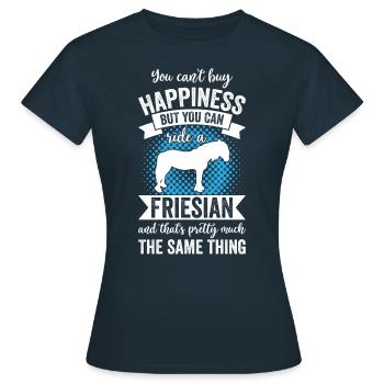 Riding - Frisian Horse - Women's T-Shirt - navy - Front - AI Model Female 172 dark (172cm)