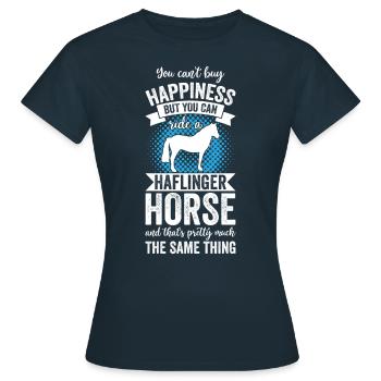Riding - Haflinger Horse - Women's T-Shirt - navy - Front - AI Model Female 172 dark (172cm)