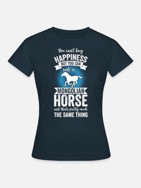 Reiten - Mongolisches Pferd - Frauen T-Shirt - Navy