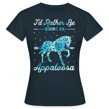 Reiten Eines Appaloosa -Pferdes - Frauen T-Shirt - Navy - Vorne - AI Model Female 172 dark (172cm)