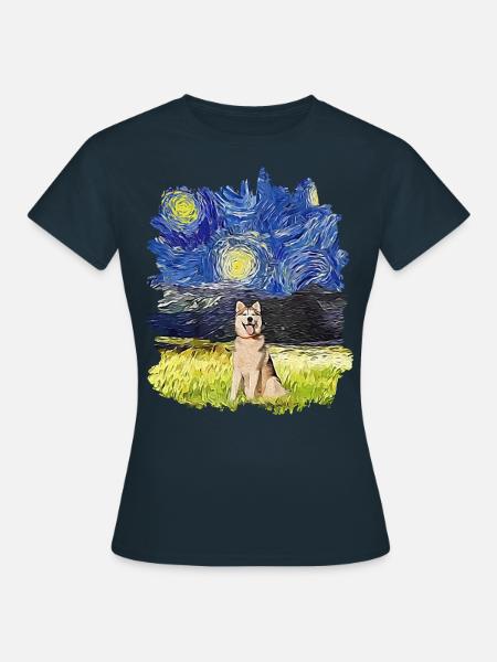 Sternennacht - Alaskan Husky - Frauen T-Shirt - Navy