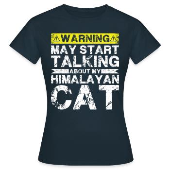 En parlant de chats de l’Himalaya - T-shirt Femme - marine - Devant - AI Model Female 172 dark (172cm)