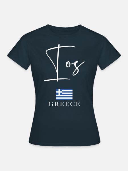 Vacances du drapeau de la Grèce - Islande IOS - T-shirt Femme - marine