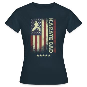 American Flag - Karate Dad - Women's T-Shirt - navy - Front - AI Model Female 172 dark (172cm)