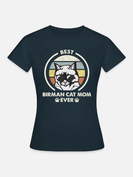 Katzenmama - Birman Katze - Frauen T-Shirt - Navy