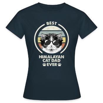Cat Dad - Himalaya Katze - Frauen T-Shirt - Navy - Vorne - AI Model Female 172 dark (172cm)
