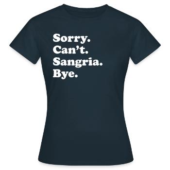Désolé, je ne peux pas Bye - Sangria - T-shirt Femme - marine - Devant - AI Model Female 172 dark (172cm)