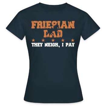Pferdedad - Frison - T-shirt Femme - marine - Devant - AI Model Female 172 dark (172cm)