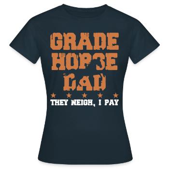 Père du cheval - Grade Horse - T-shirt Femme - marine - Devant - AI Model Female 172 dark (172cm)