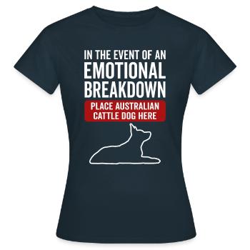 Emotional - Hunde Australisches Vieh - Frauen T-Shirt - Navy - Vorne - AI Model Female 172 dark (172cm)