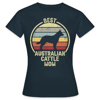 Hund Mom - Australische Vieh - Frauen T-Shirt - Navy - Vorne - AI Model Female 172 dark (172cm)