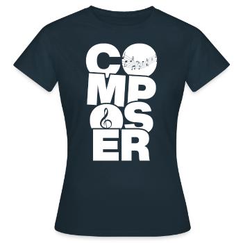 Profession Travail - Compositeur - T-shirt Femme - marine - Devant - AI Model Female 172 dark (172cm)